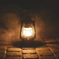 A Lamp on Its Stand